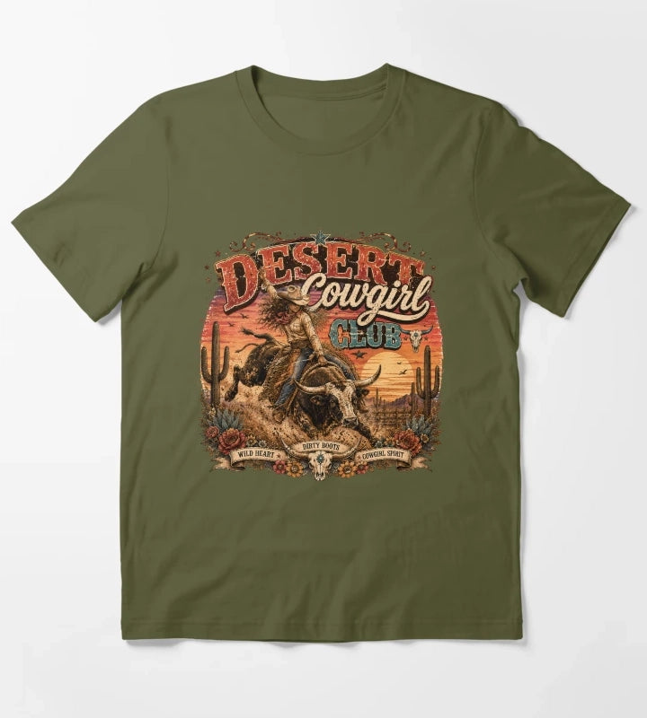 Desert cowgirl rodeo spirit T-Shirt Olive Green
