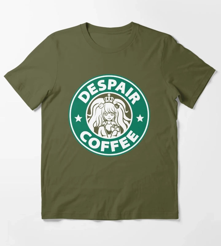 Despair Coffee Danganronpa T-Shirt Olive Green
