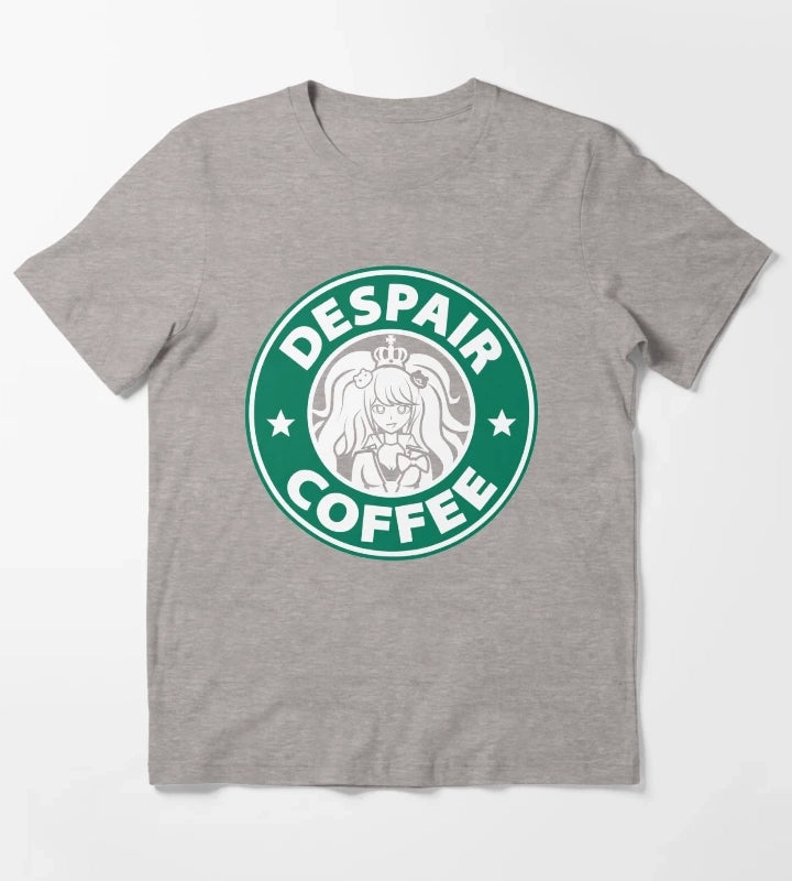 Despair Coffee Danganronpa T-Shirt Heather Grey