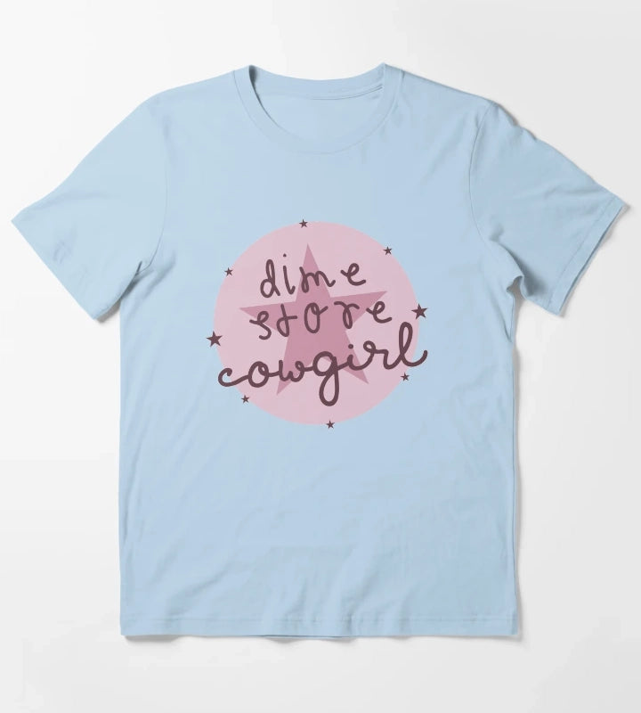 Dime Store Cowgirl T-Shirt Sky Blue