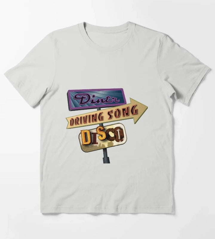 Diner Driving Song Disco T-Shirt Light Grey