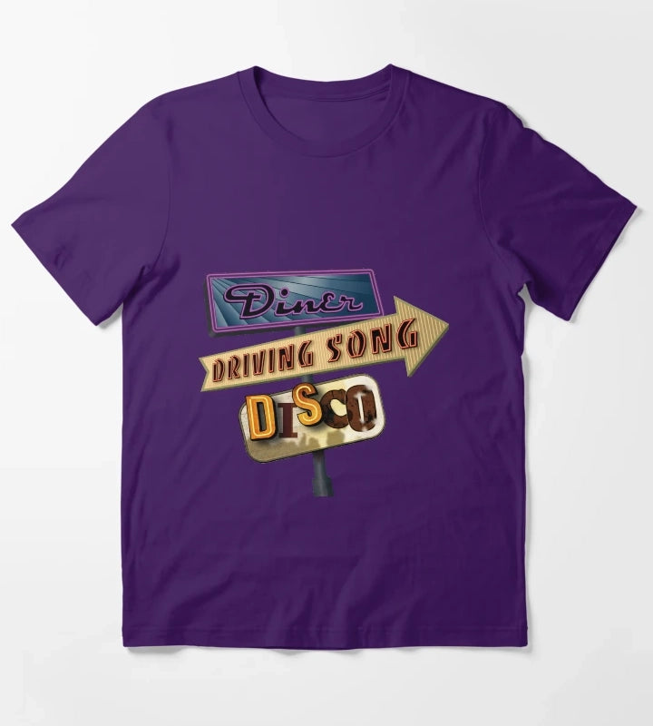 Diner Driving Song Disco T-Shirt Purple