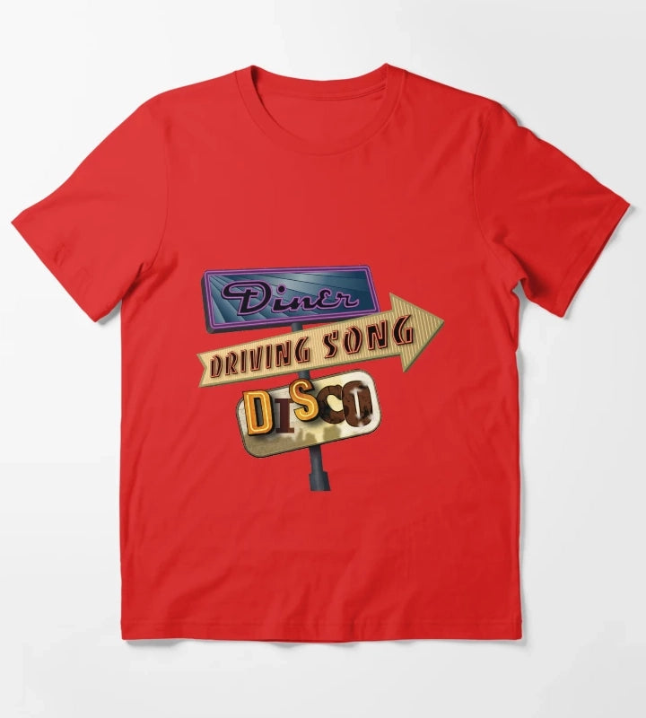 Diner Driving Song Disco T-Shirt Red
