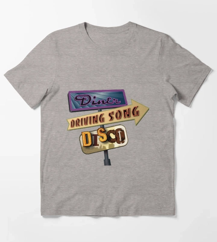 Diner Driving Song Disco T-Shirt Heather Grey
