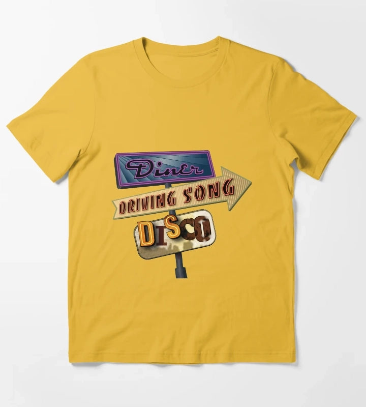 Diner Driving Song Disco T-Shirt Yellow