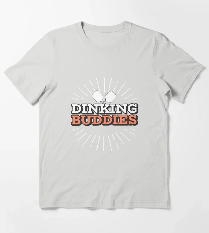 Dinking Buddies Pickleball Tees T-Shirt Light Grey