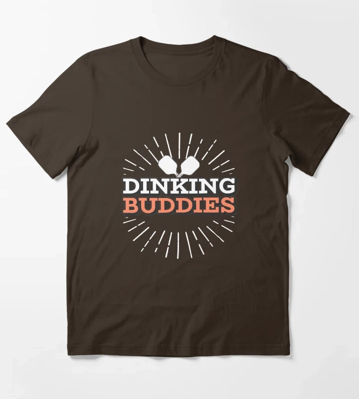 Dinking Buddies Pickleball Tees T-Shirt Brown