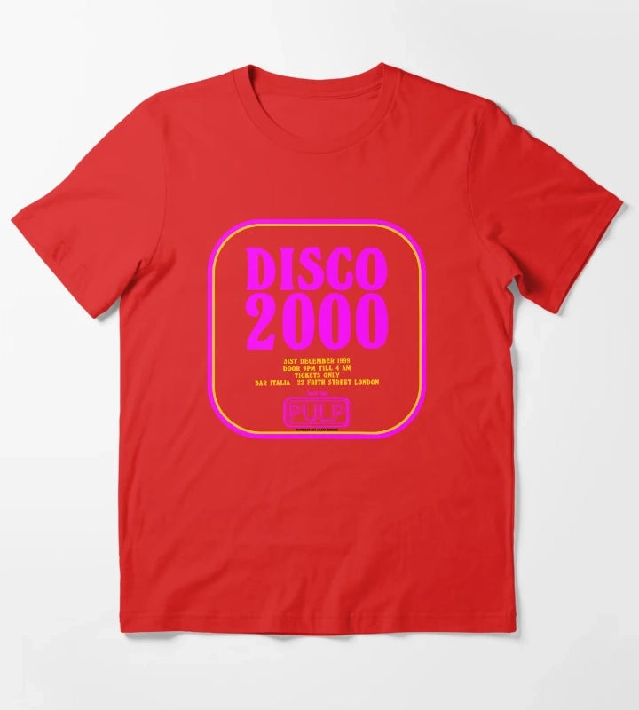 Disco 2000 Pulp Pink and Yellow T-Shirt Red