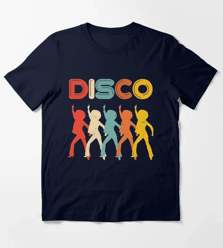 Disco 70s Disco Themed Vintage Retro Dancing T-Shirt Navy