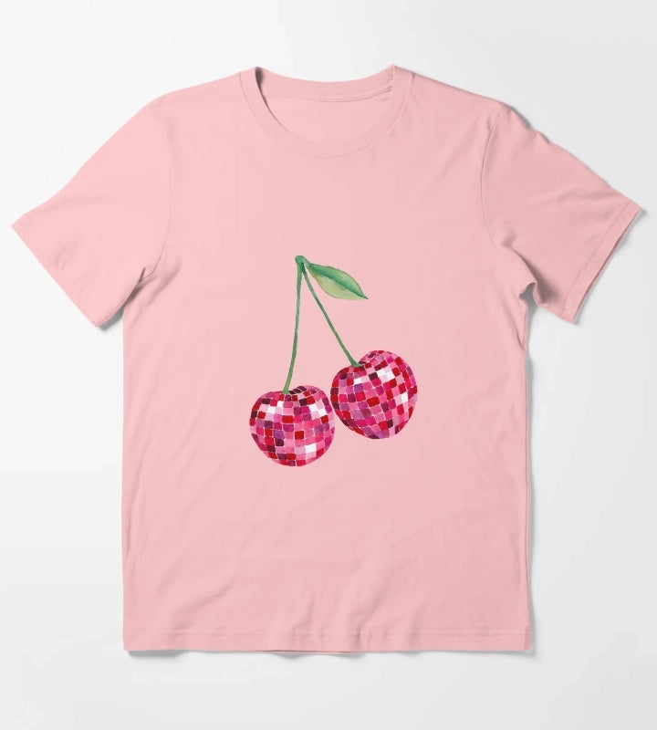 Disco Ball Cherries T-Shirt Dark Grey