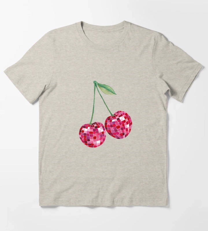 Disco Ball Cherries T-Shirt Cream