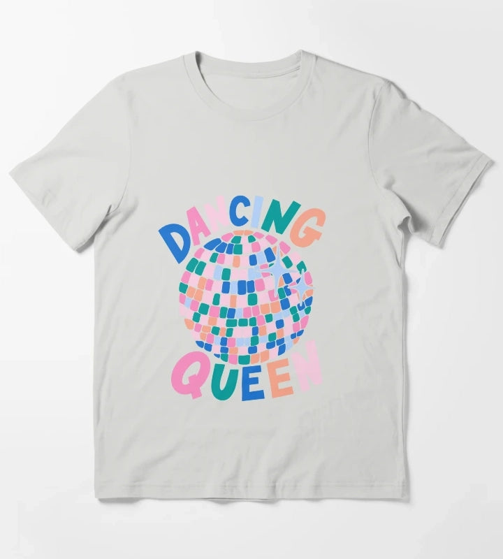 Disco Ball Dancing Queen T-Shirt Light Grey