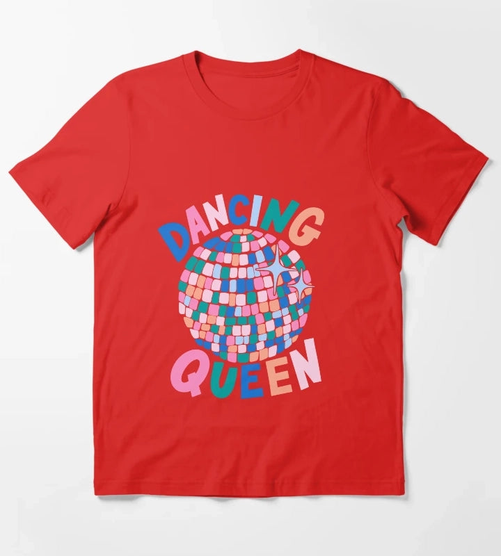 Disco Ball Dancing Queen T-Shirt Red