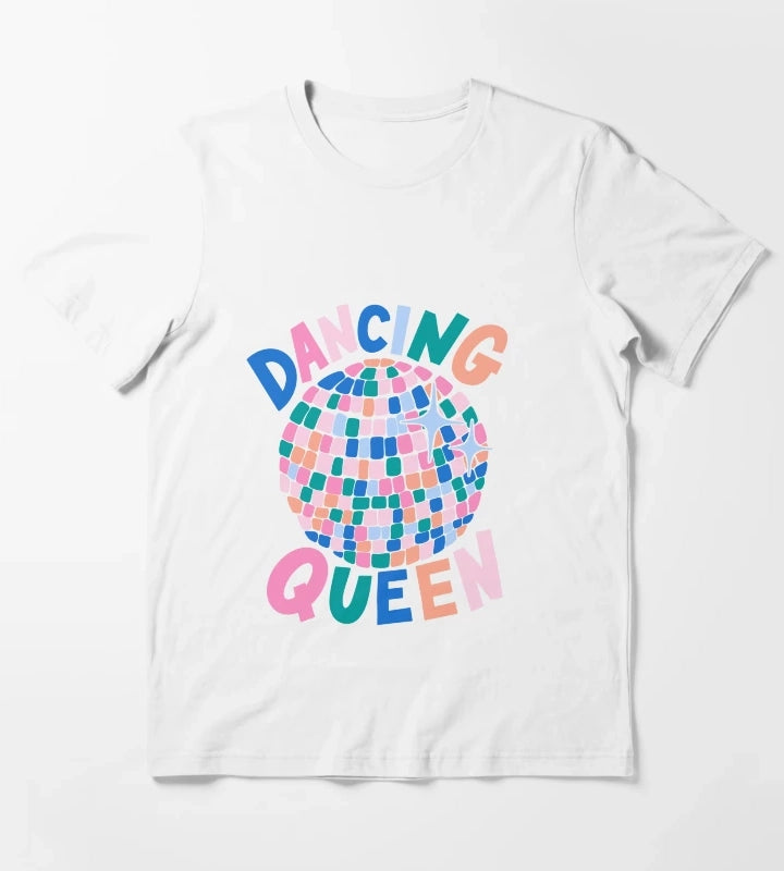 Disco Ball Dancing Queen T-Shirt White