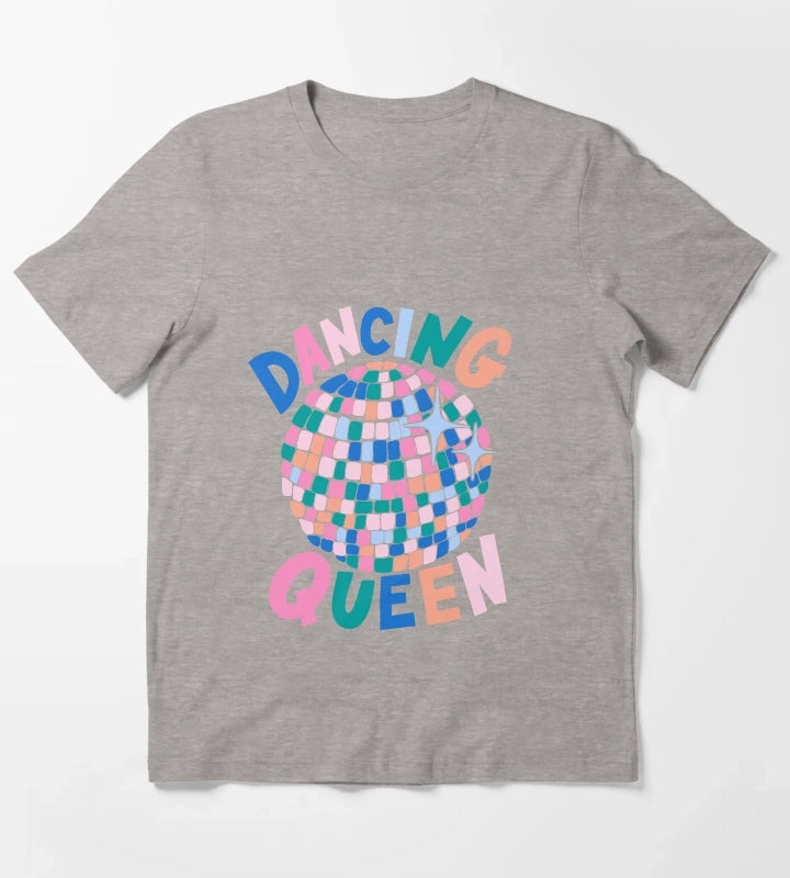 Disco Ball Dancing Queen T-Shirt Heather Grey