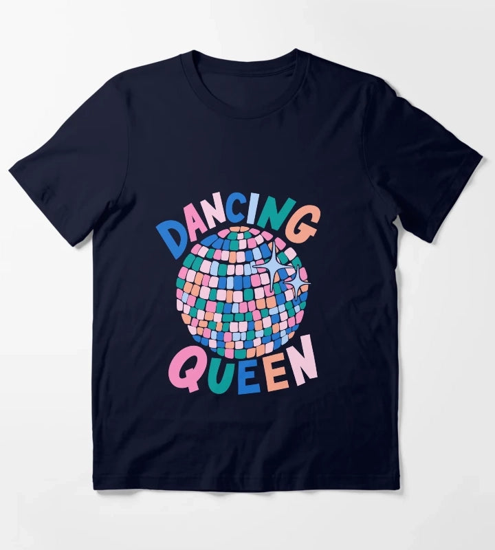 Disco Ball Dancing Queen T-Shirt Navy