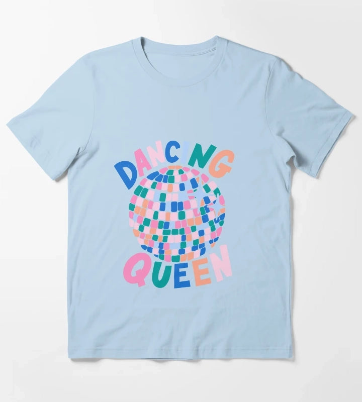 Disco Ball Dancing Queen T-Shirt Sky Blue