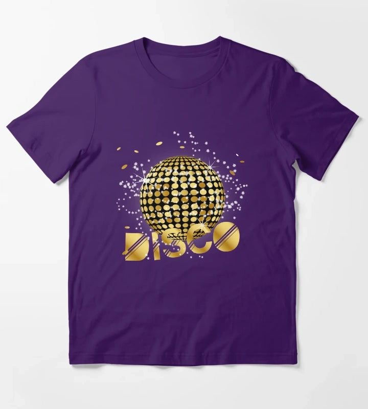 Disco Ball Disco Gold Gitzer T-Shirt Purple