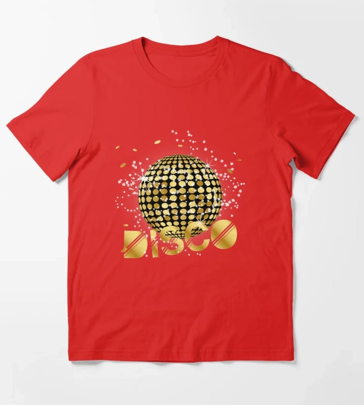 Disco Ball Disco Gold Gitzer T-Shirt Red