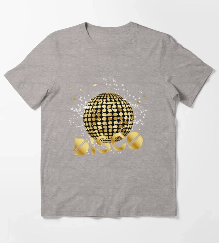 Disco Ball Disco Gold Gitzer T-Shirt Heather Grey