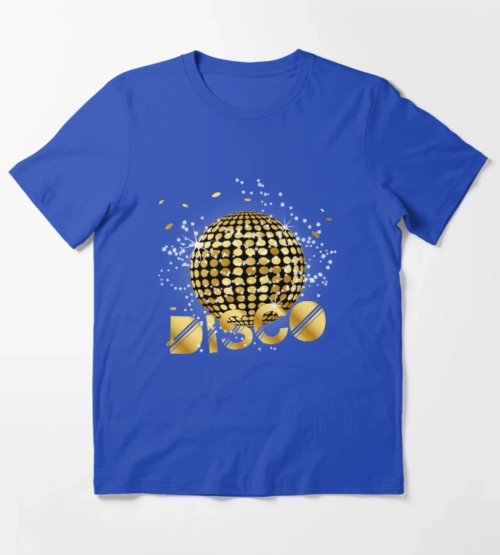 Disco Ball Disco Gold Gitzer T-Shirt Blue
