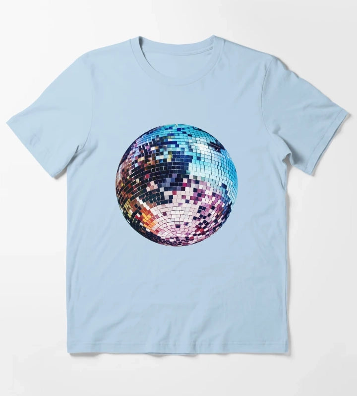 Disco Ball Mirrorball Colorful T-Shirt Sky Blue