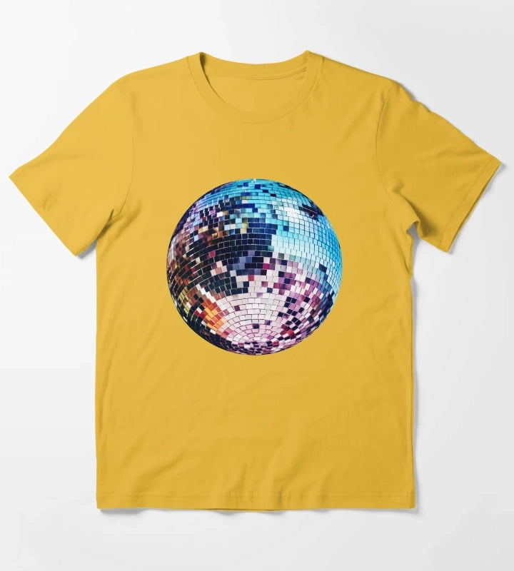 Disco Ball Mirrorball Colorful T-Shirt Yellow