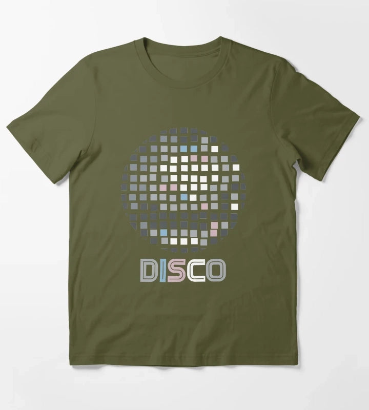 Disco Ball Mosaic T-Shirt Olive Green