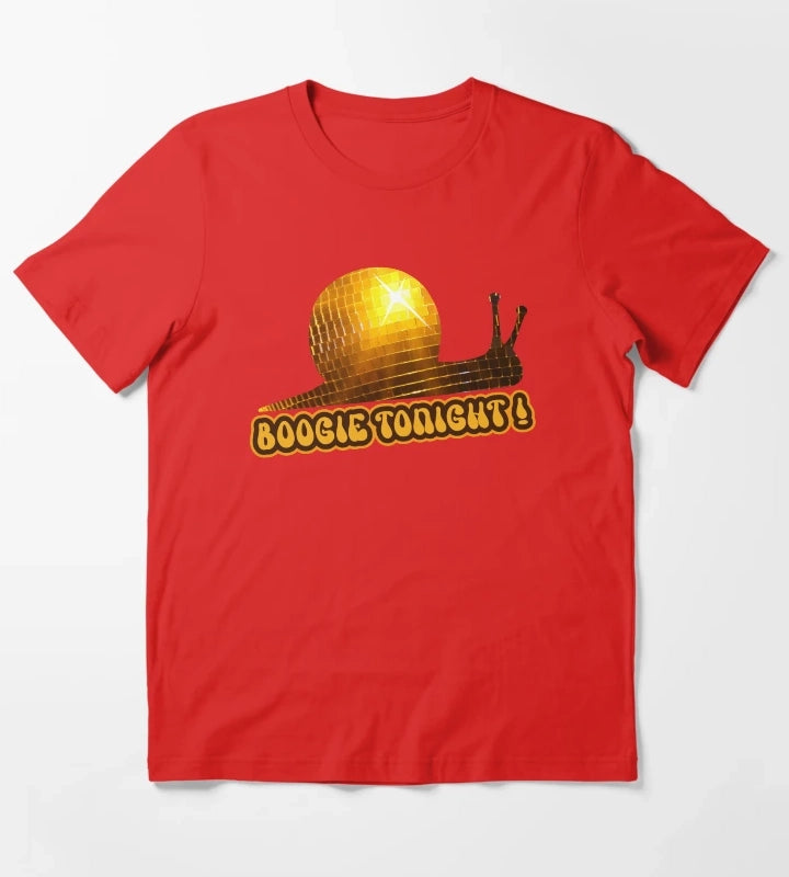 Disco Ball Snail T-Shirt Red