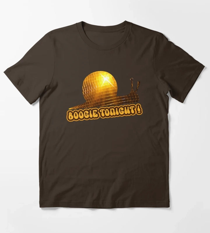 Disco Ball Snail T-Shirt Brown