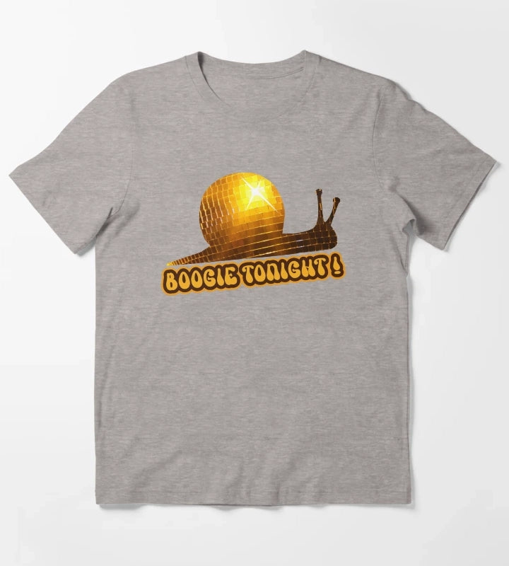 Disco Ball Snail T-Shirt Heather Grey