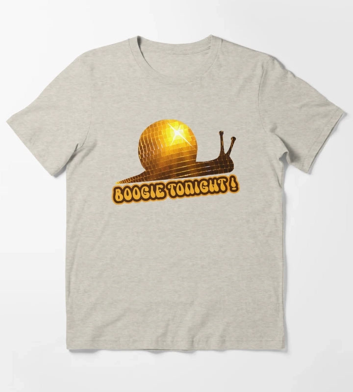 Disco Ball Snail T-Shirt Cream