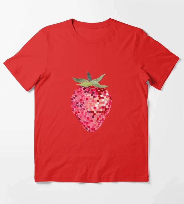 Disco Ball Strawberry T-Shirt Red
