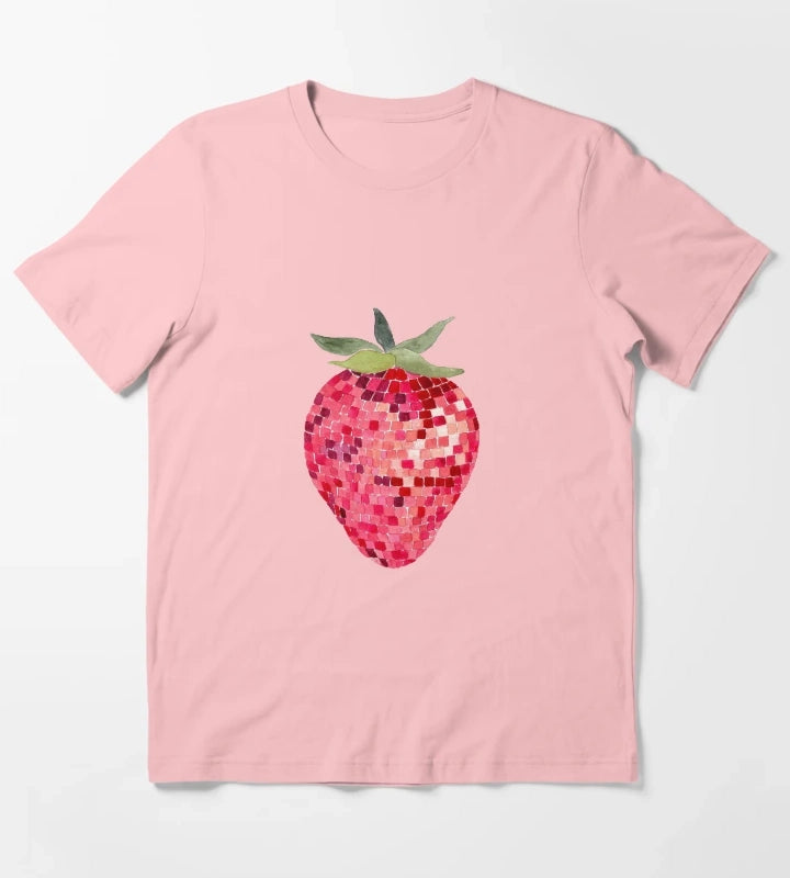 Disco Ball Strawberry T-Shirt Dark Grey