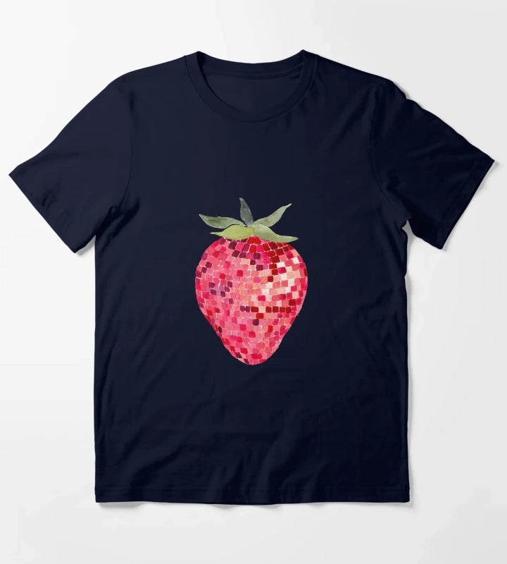 Disco Ball Strawberry T-Shirt Navy