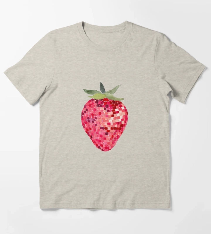 Disco Ball Strawberry T-Shirt Cream