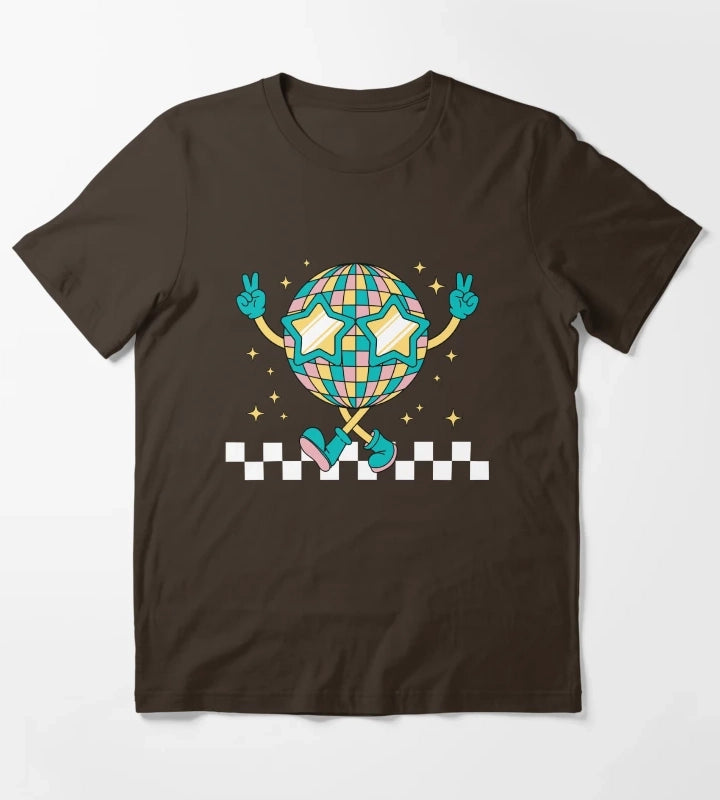 Disco Ball T-Shirt Brown