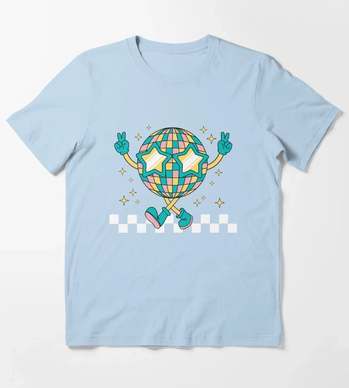 Disco Ball T-Shirt Sky Blue