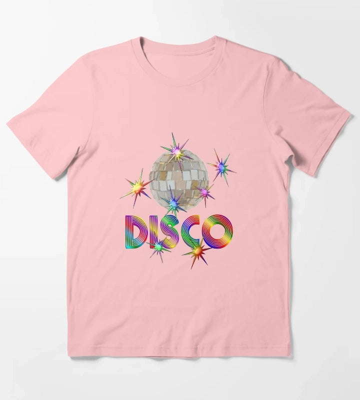 Disco Ball with Shiny Stars T-Shirt Dark Grey