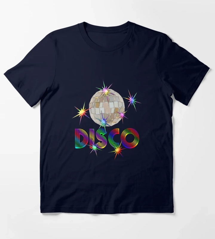 Disco Ball with Shiny Stars T-Shirt Navy