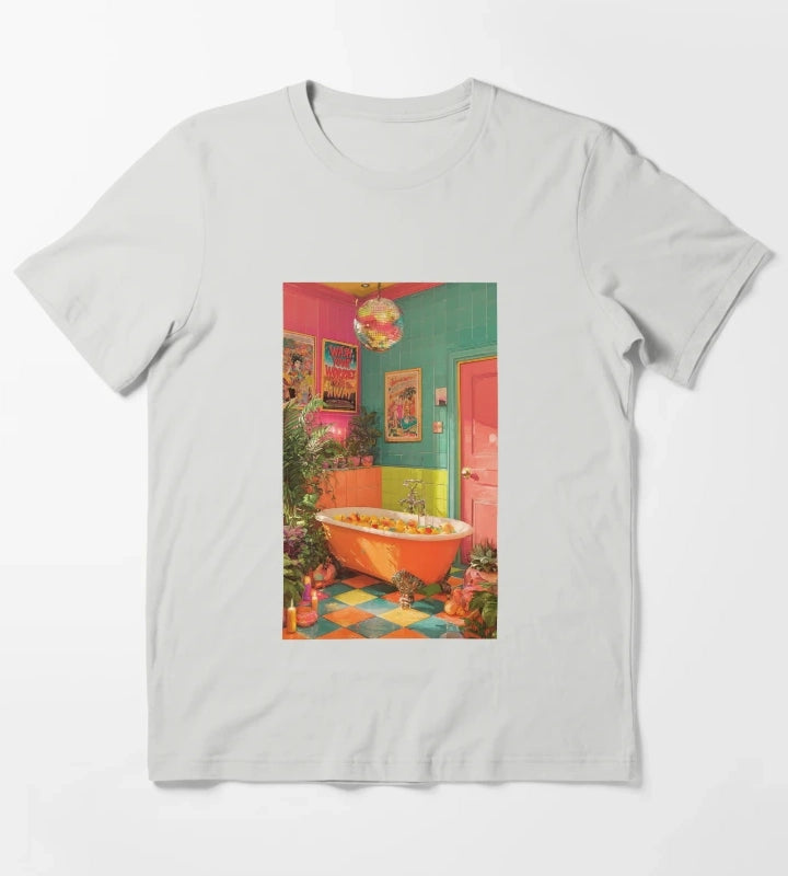 Disco Bathroom V1 T-Shirt Light Grey