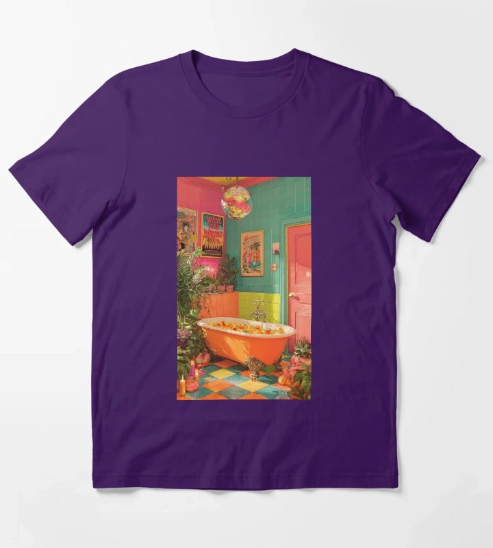 Disco Bathroom V1 T-Shirt Purple