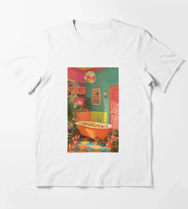 Disco Bathroom V1 T-Shirt White