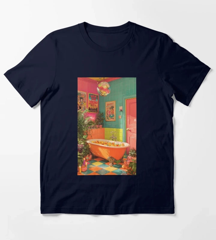 Disco Bathroom V1 T-Shirt Navy