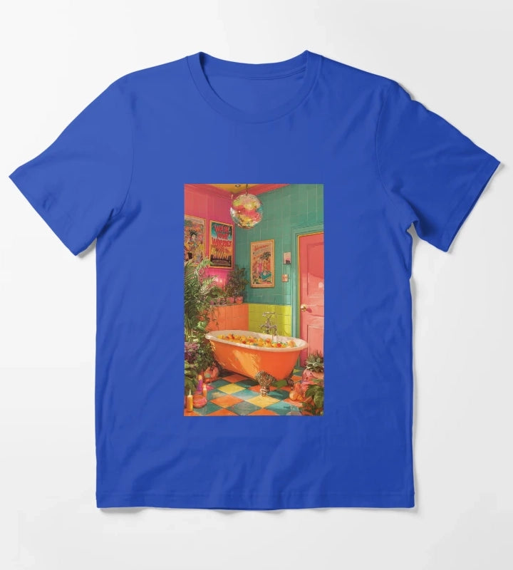 Disco Bathroom V1 T-Shirt Blue