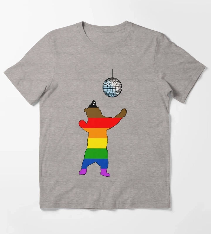 Disco Bear T-Shirt Heather Grey