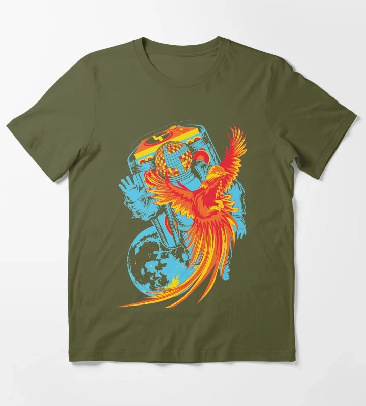 Disco Biscuits Astronaut by Custeez T-Shirt Olive Green