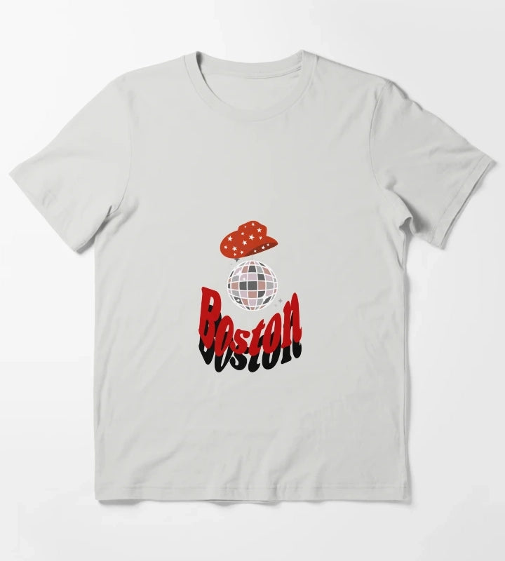 Disco Cowgirl Boston T-Shirt Light Grey