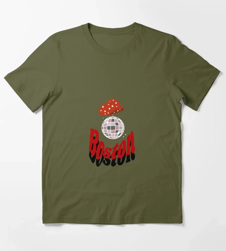 Disco Cowgirl Boston T-Shirt Olive Green