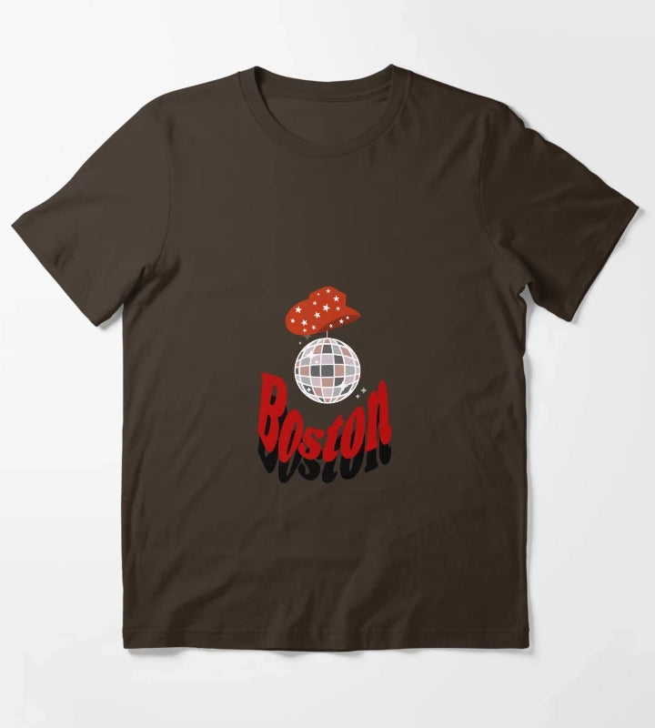 Disco Cowgirl Boston T-Shirt Brown